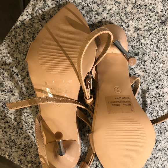 Ego Squad Diamante Detail Heel In Nude Patent - Picture 3 of 7